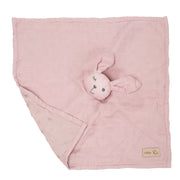 Doudou bio "Lil Planet" rose/mauve, 40 x 40 cm, mousseline et jersey, certifié GOTS