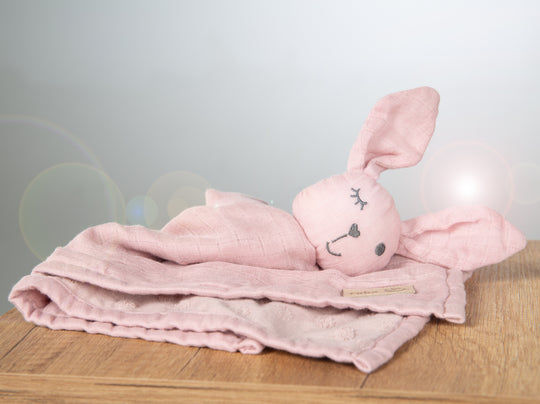 Organic Comforter 'Lil Planet' Pink / Mauve, 40 x 40 cm, Muslin & Jersey, GOTS Certified