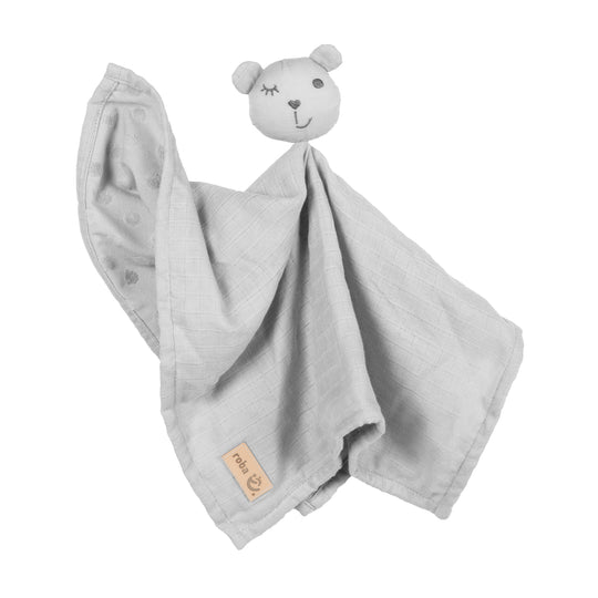 Organic Comforter 'Lil Planet' Silver Grey, 40 x 40 cm, Muslin & Jersey, GOTS Certified