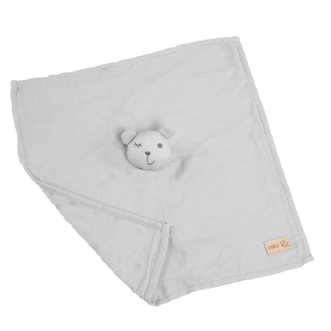 Organic Comforter 'Lil Planet' Silver Grey, 40 x 40 cm, Muslin & Jersey, GOTS Certified