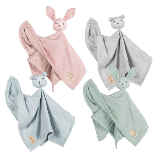 Organic Comforter 'Lil Planet' Silver Grey, 40 x 40 cm, Muslin & Jersey, GOTS Certified