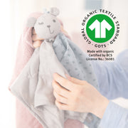 Organic cuddly cloth 'Lil Planet' silver gray, 40 x 40 cm, Musselin & Jersey, GOTS certified