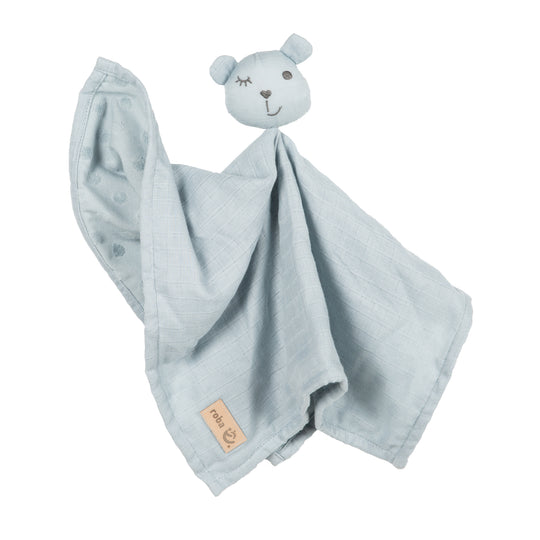 Organic Comforter 'Lil Planet' Light Blue, 40 x 40 cm, Muslin & Jersey, GOTS Certified