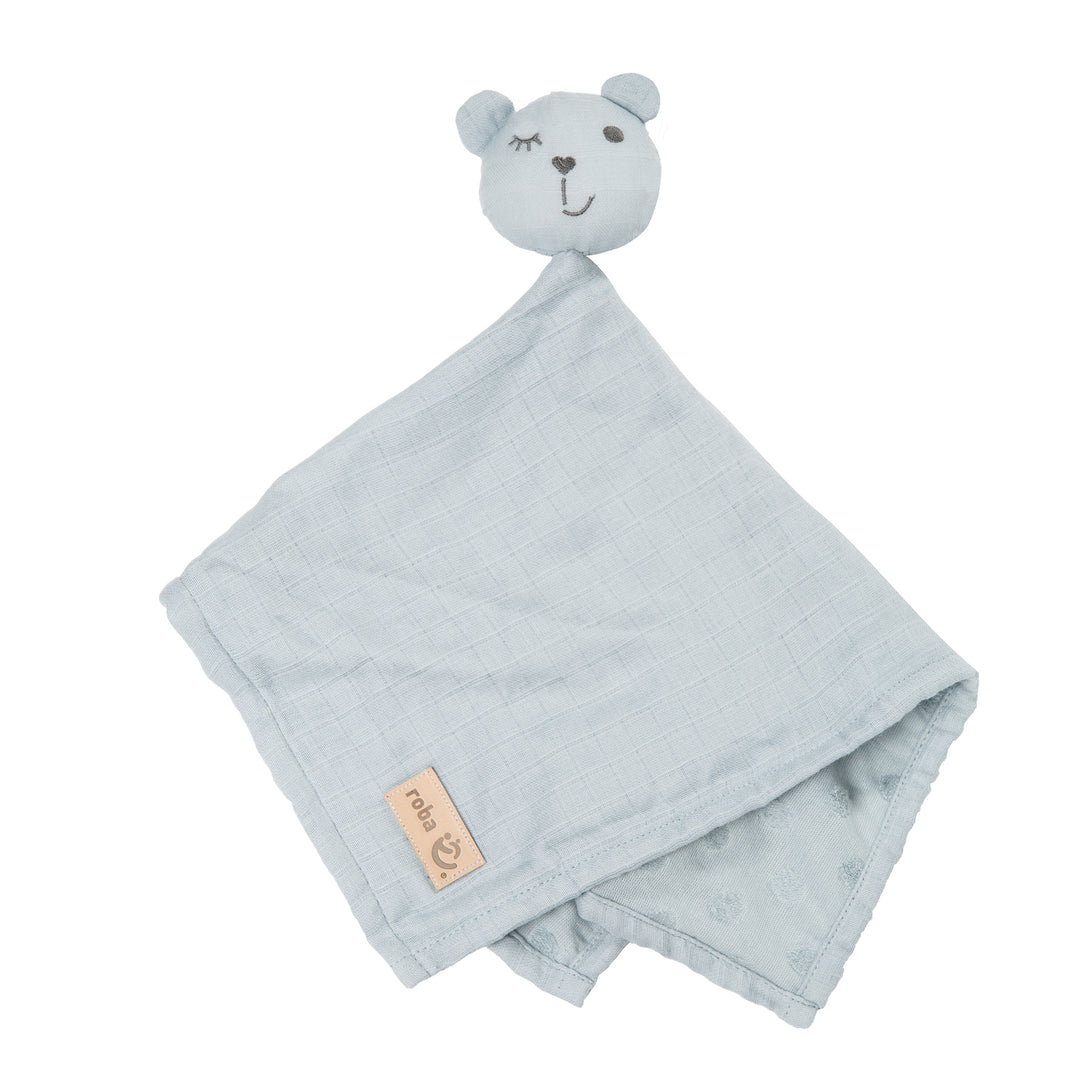 Organic Comforter 'Lil Planet' Light Blue, 40 x 40 cm, Muslin & Jersey, GOTS Certified