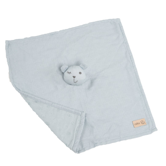 Organic Comforter 'Lil Planet' Light Blue, 40 x 40 cm, Muslin & Jersey, GOTS Certified