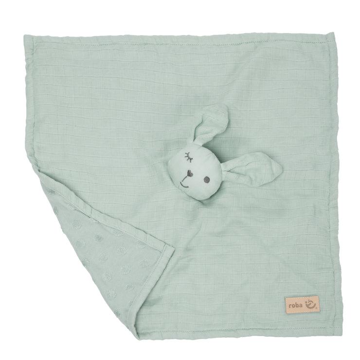 Organic cuddly blanket 'Lil Planet' frosty green, 40 x 40 cm, muslin & jersey, GOTS certified