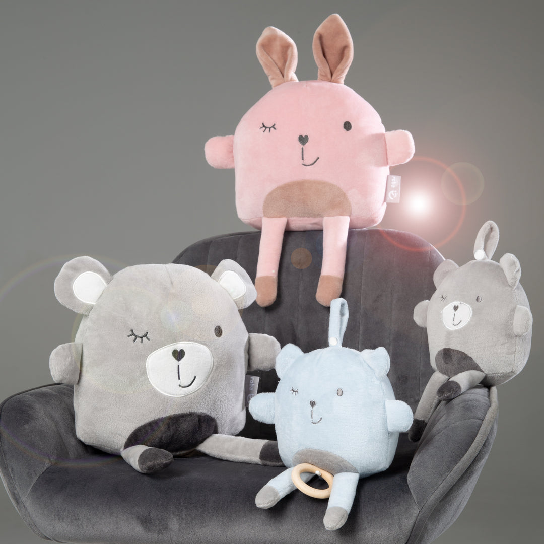 Serie di giocattoli per rimorchio 'Lil Cuties' per neonati, peluche 'Lily' per ragazze e ragazzi, rosa / malva
