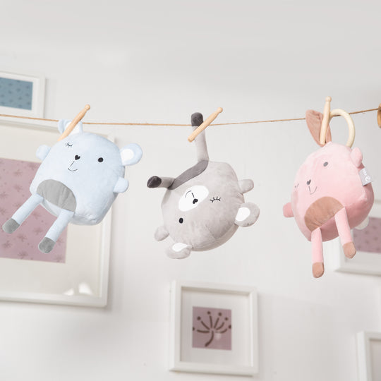 Serie di giocattoli per rimorchio 'Lil Cuties' per neonati, peluche 'Lily' per ragazze e ragazzi, rosa / malva