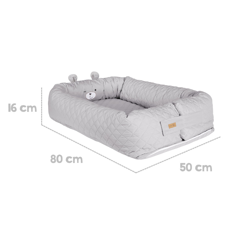 Baby Lounge roba Style Cuddly Nest with Bear Face Sammy Grey Tr