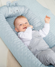 Babylounge 'roba Style', Nest mit Bärengesicht 'Benny', hellblau, Reisebett, Wickelauflage