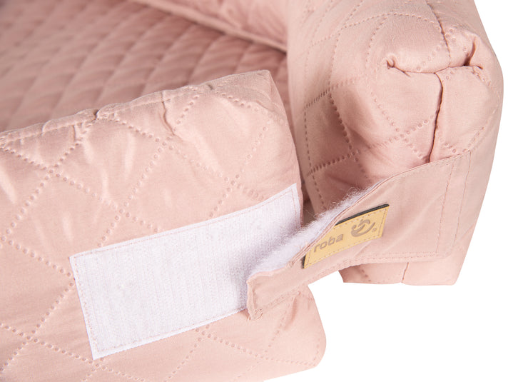 BabyLounge 3 en 1 «Roba Style» rose / mauve - lit de voyage, coussin à couches, serpent de lit