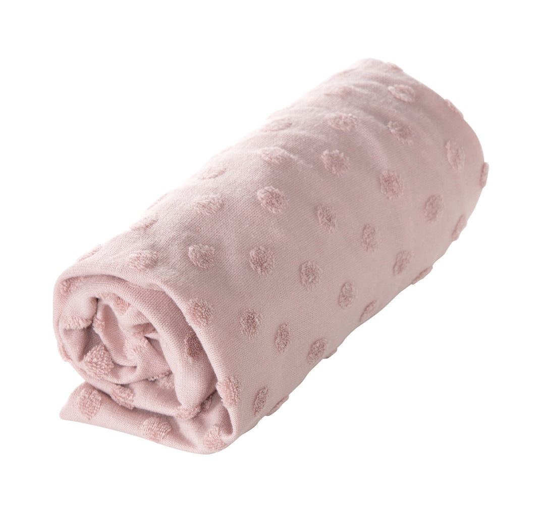 Housse extensible pour matelas à langer 'Lil Planet' - 85 x 75 cm - Jersey biologique GOTS - Rose