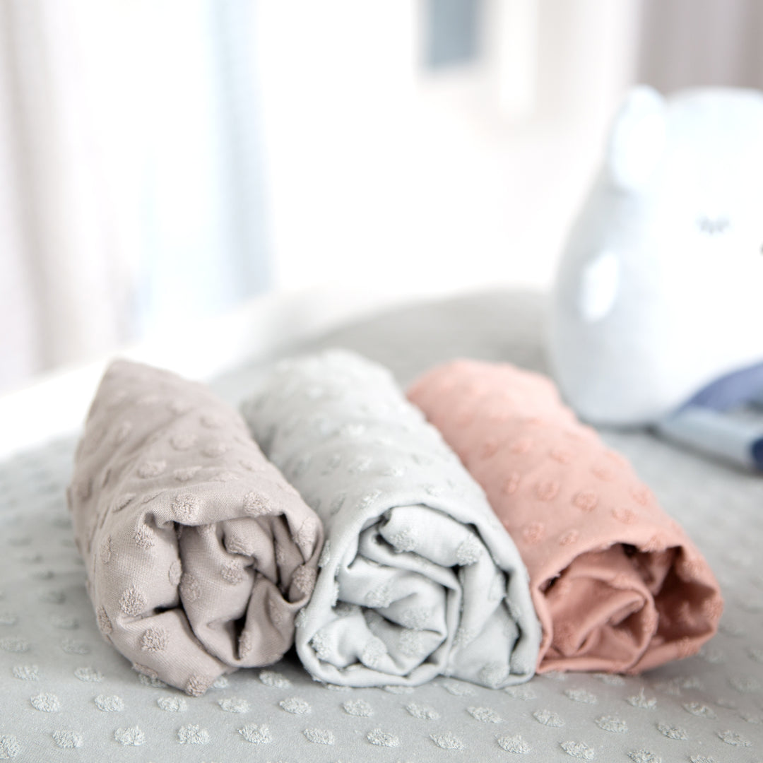 Housse extensible pour matelas à langer 'Lil Planet' - 85 x 75 cm - Jersey biologique GOTS - Rose