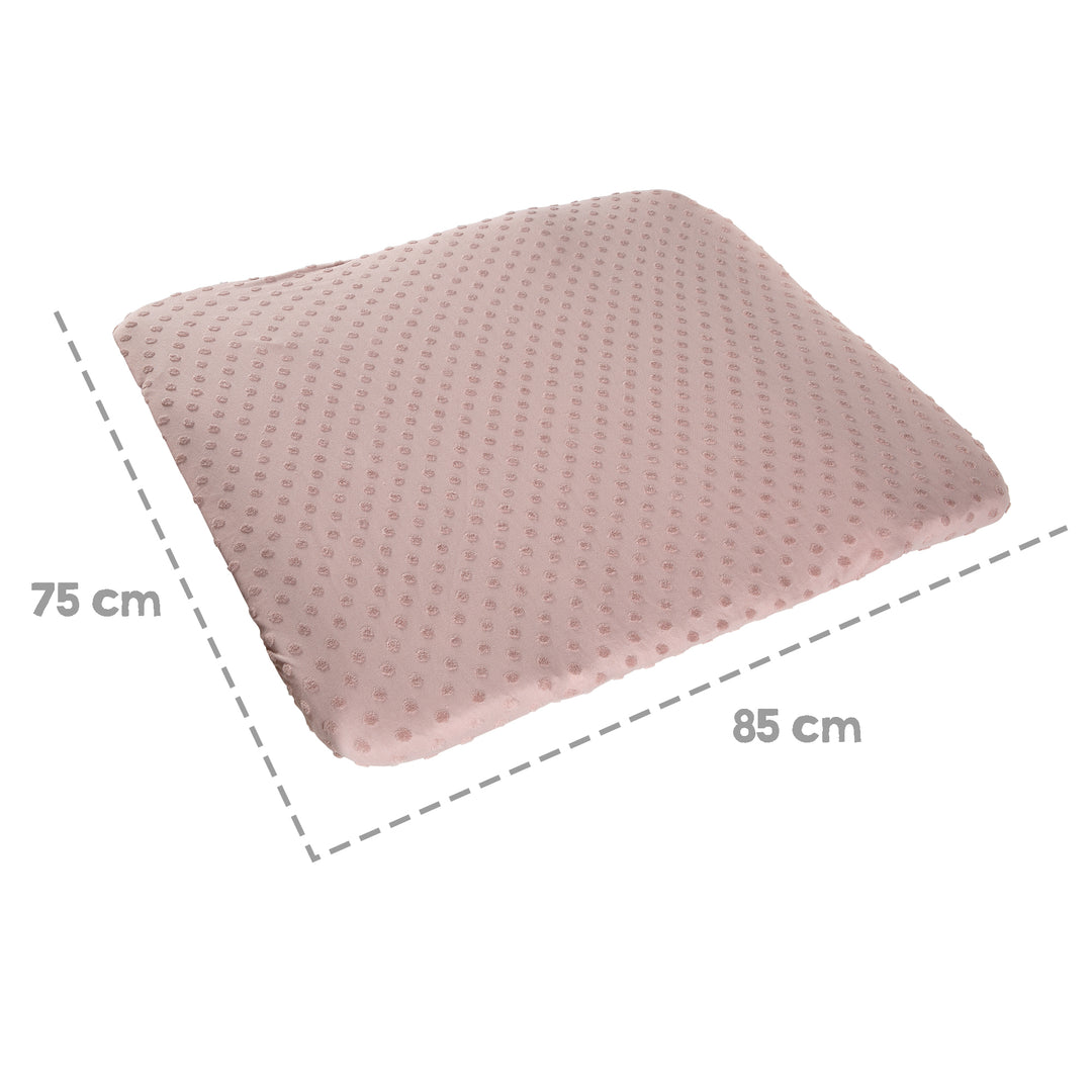 Housse extensible pour matelas à langer 'Lil Planet' - 85 x 75 cm - Jersey biologique GOTS - Rose
