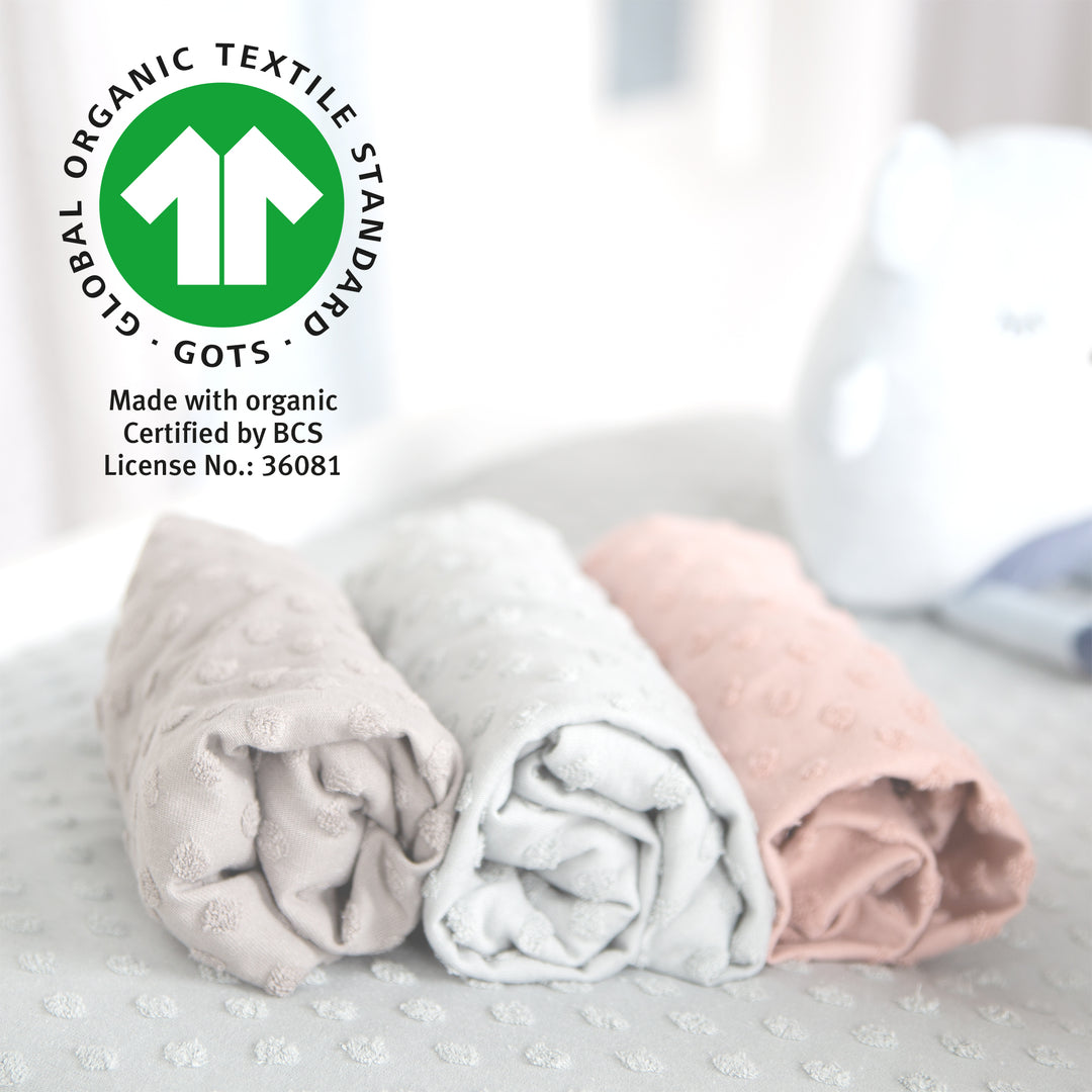 Housse extensible pour matelas à langer 'Lil Planet' - 85 x 75 cm - Jersey biologique GOTS - Rose