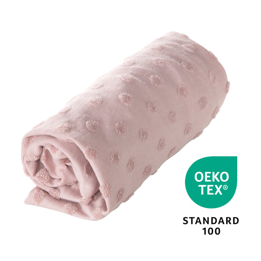 Housse extensible pour matelas à langer 'Lil Planet' - 85 x 75 cm - Jersey biologique GOTS - Rose