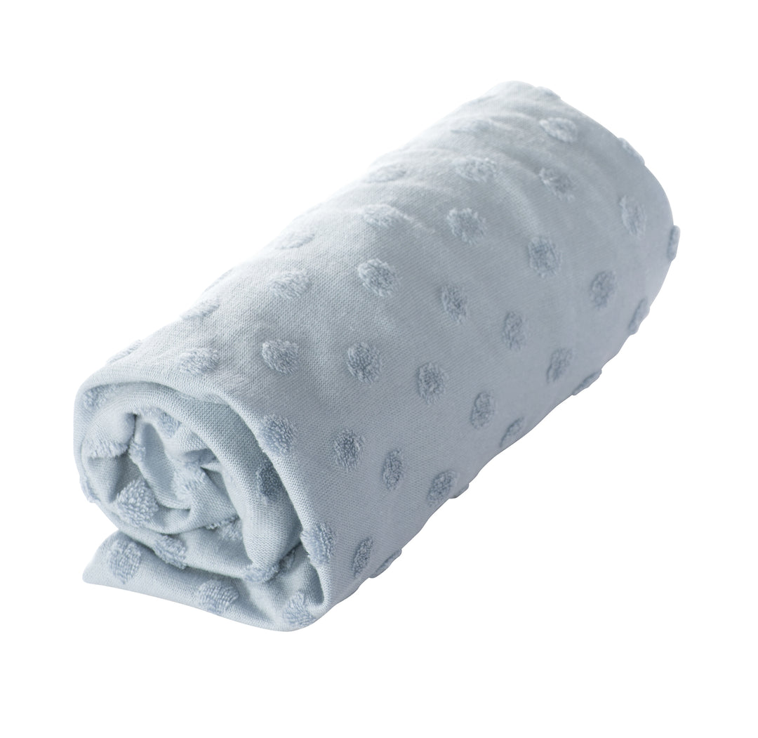 Housse extensible pour matelas à langer 'Lil Planet' - 85 x 75 cm - Jersey biologique GOTS - Bleu clair
