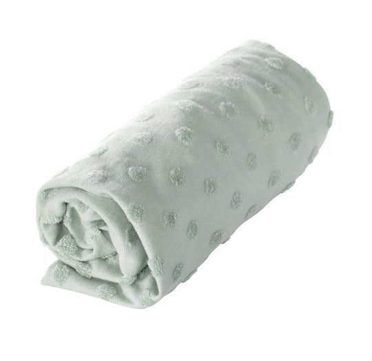 Housse extensible pour matelas à langer 'Lil Planet' - 85 x 75 cm - Jersey biologique GOTS - Vert givré