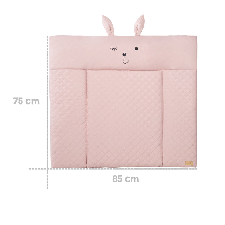 Colchón cambiador suave 'roba Style' rosa, 85 x 75 cm, limpiable, con cara de conejo 'Lily'