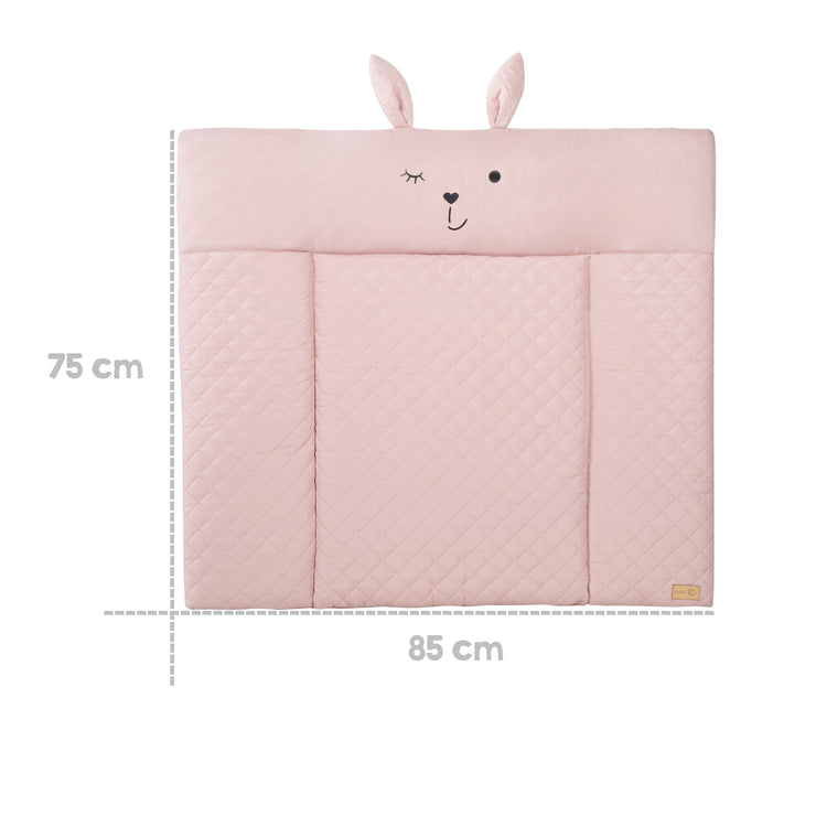 Matelas à langer "roba Style", 85x75 cm, nettoyable, avec visage de lapin "Lily"