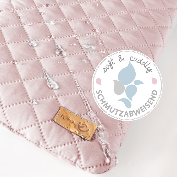 Changing mat soft 'roba Style' pink, 85 x 75 cm, wipeable, with bunny face 'Lily'