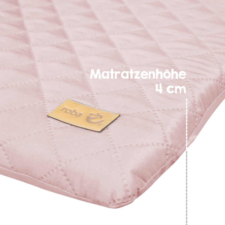 Wickelauflage soft 'roba Style' rosa, 85 x 75 cm, abwischbar, mit Hasengesicht 'Lily'