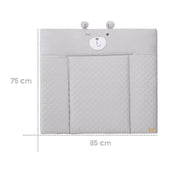 Matelas à langer "roba Style", 85x75 cm, nettoyable, avec visage d'ours "Sammy"