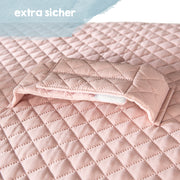 Matelas à langer "roba Style" avec sangle et languettes, 85 x 75 cm, nettoyable, rose/mauve