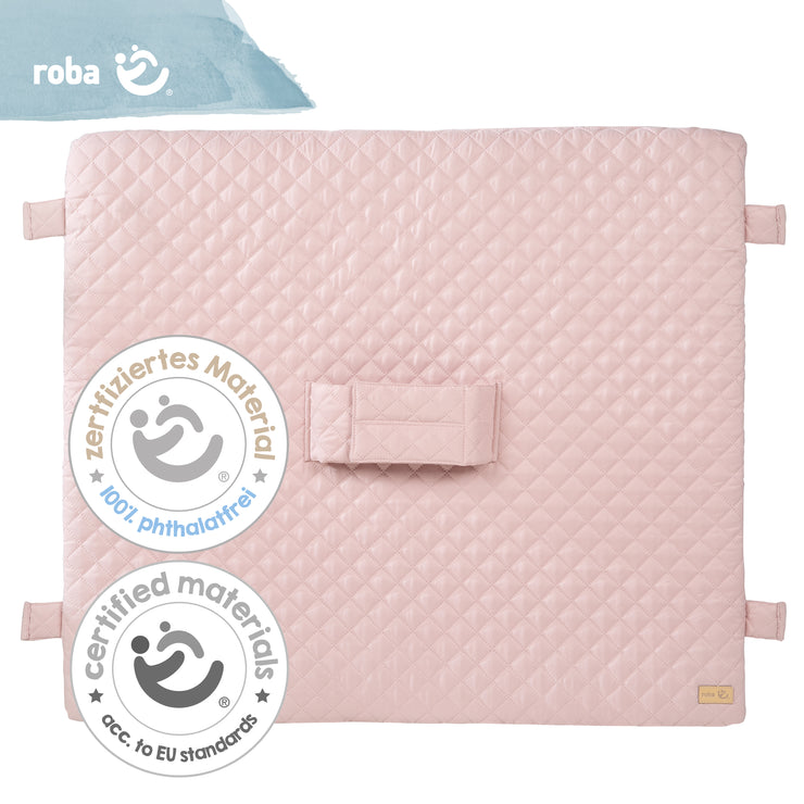 Matelas à langer "roba Style" avec sangle et languettes, 85 x 75 cm, nettoyable, rose/mauve