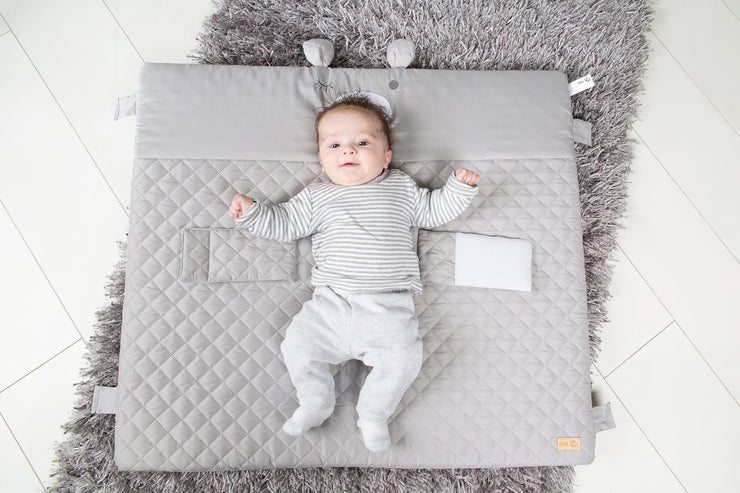 Matelas à langer "roba Style" 85x75, avec ceinture de maintien & languettes, avec visage d'ourson