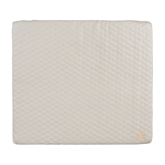 Materassino fasciatoio 'Luxe' 85x75, pelle PU pulita, design 'trapuntato grigio'.