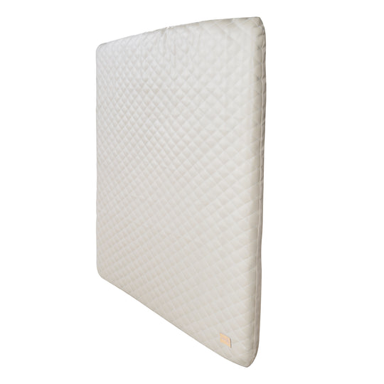 Materassino fasciatoio 'Luxe' 85x75, pelle PU pulita, design 'trapuntato grigio'.