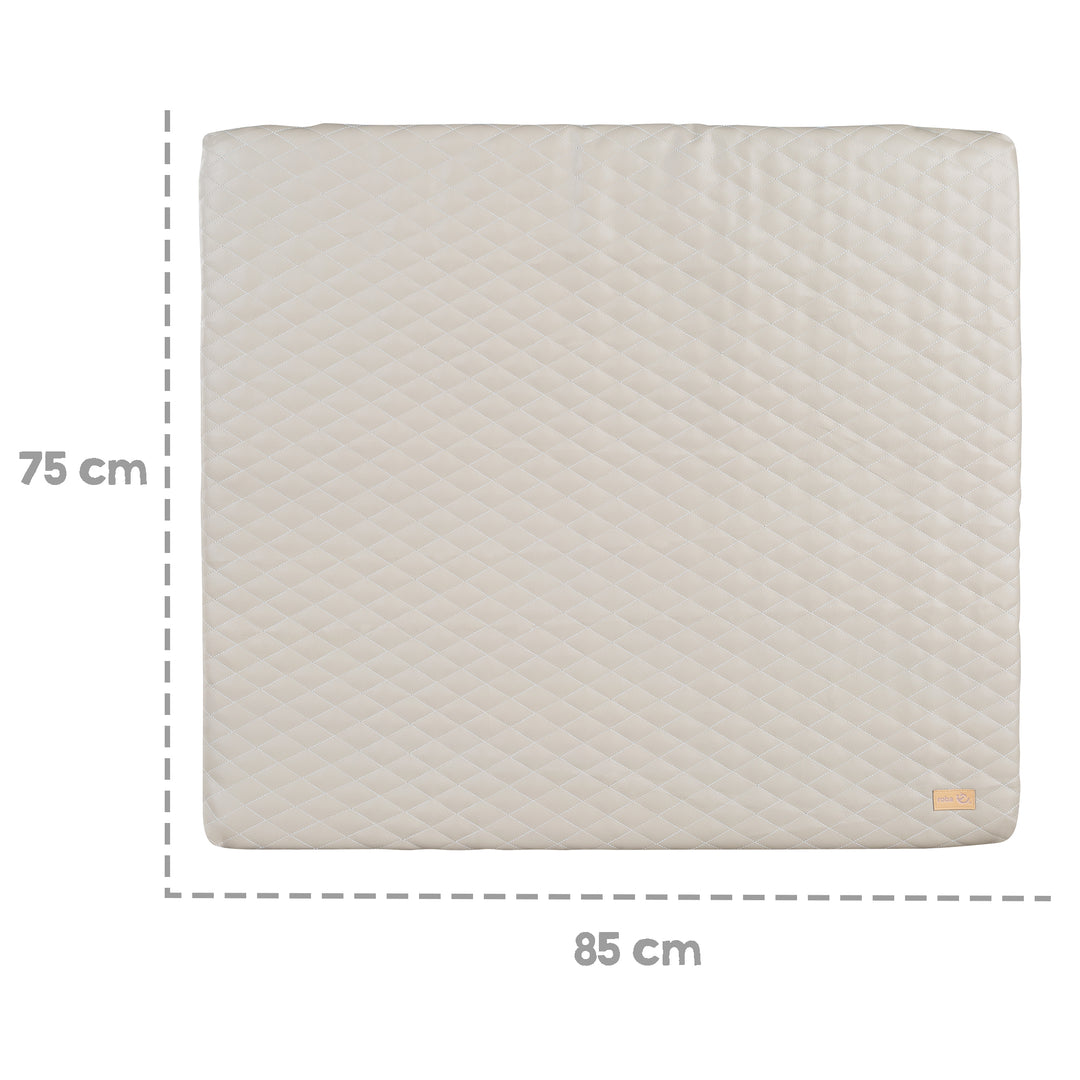 Materassino fasciatoio 'Luxe' 85x75, pelle PU pulita, design 'trapuntato grigio'.