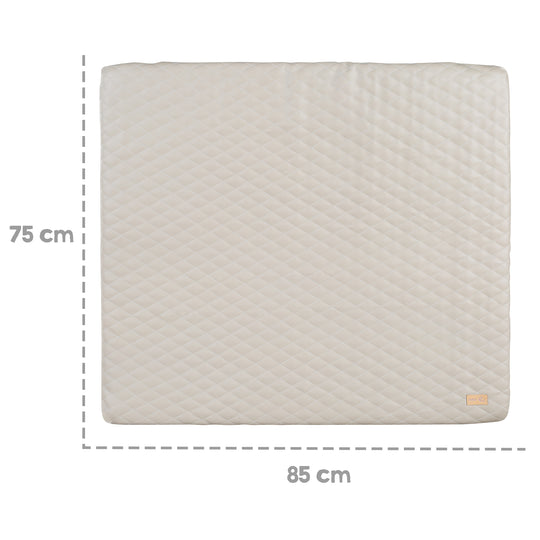 Materassino fasciatoio 'Luxe' 85x75, pelle PU pulita, design 'trapuntato grigio'.