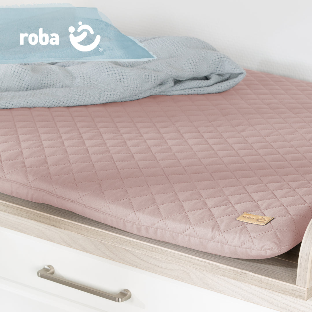 Materassino fasciatoio 'roba Style', 85 x 75 cm, pulibile, rosa/malva