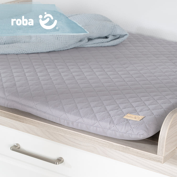 Wickelauflage soft 'roba Style', 85 x 75 cm, abwischbar, silbergrau
