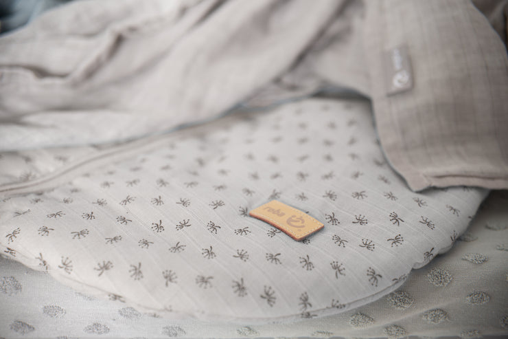 Saco de dormir ecológico 'Lil Planet' gris plata, 70 - 110 cm, 100% muselina ecológica (GOTS)