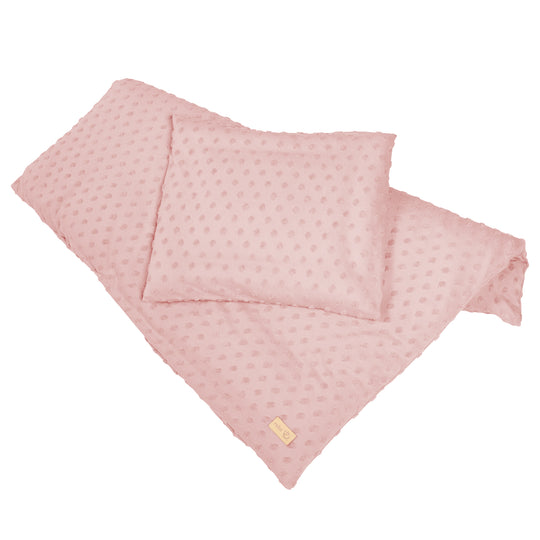 Organic Cradle Bedding 'Lil Planet', 2-Piece Set, Pink / Mauve, 80 x 80 cm, Jersey GOTS Certified