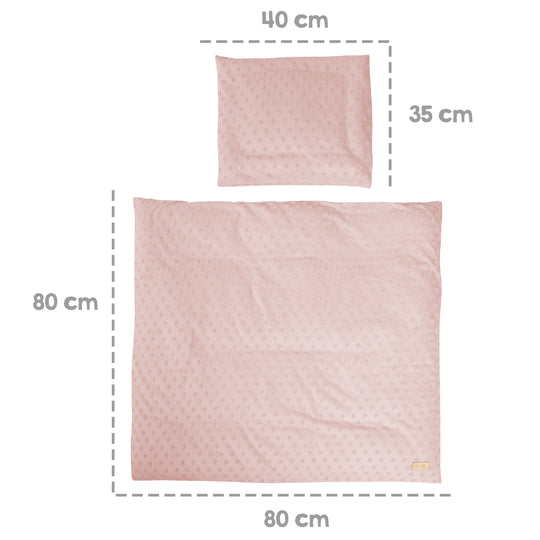 Organic Cradle Bedding 'Lil Planet', 2-Piece Set, Pink / Mauve, 80 x 80 cm, Jersey GOTS Certified
