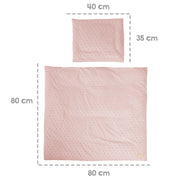 Ropa de cama de cuna orgánica 'Lil Planet', 2 piezas, 80 x 80 cm, jersey con certificación GOTS - rosa