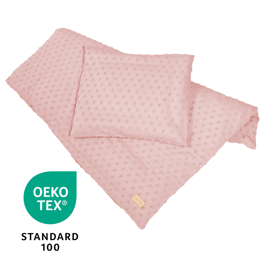 Organic Cradle Bedding 'Lil Planet', 2-Piece Set, Pink / Mauve, 80 x 80 cm, Jersey GOTS Certified