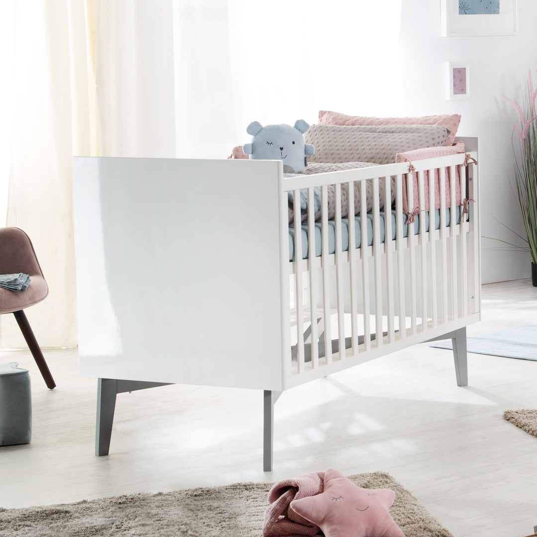 Organic Cradle Bedding 'Lil Planet', 2-Piece Set, Silver Grey, 80 x 80 cm, Jersey GOTS Certified
