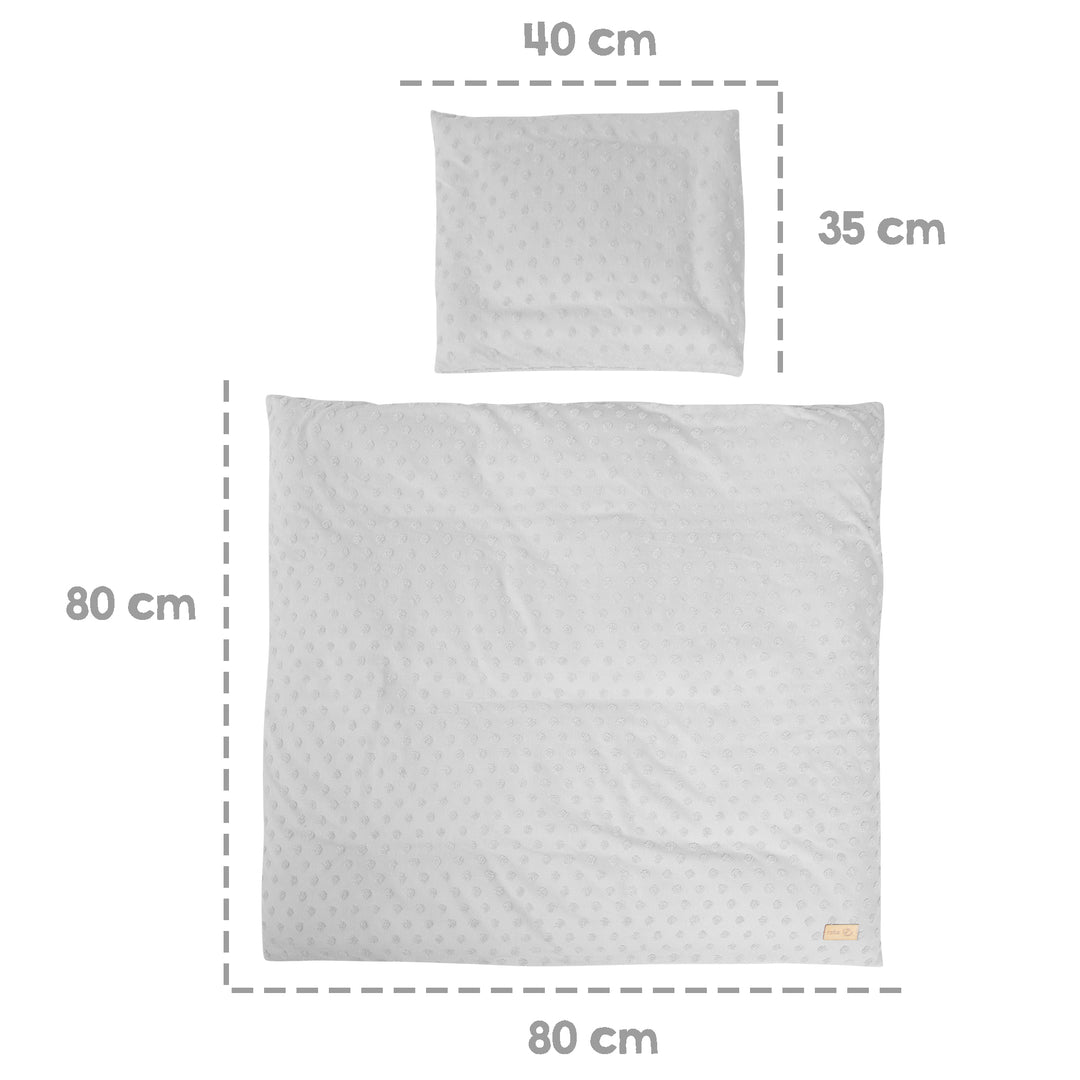 Organic Cradle Bedding 'Lil Planet', 2-Piece Set, Silver Grey, 80 x 80 cm, Jersey GOTS Certified