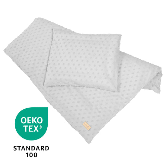 Organic Cradle Bedding 'Lil Planet', 2-Piece Set, Silver Grey, 80 x 80 cm, Jersey GOTS Certified