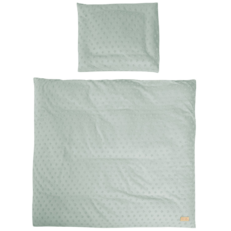 Ropa de cama de cuna orgánica 'Lil Planet', 2 piezas, 80 x 80 cm, jersey con certificación GOTS - Verde