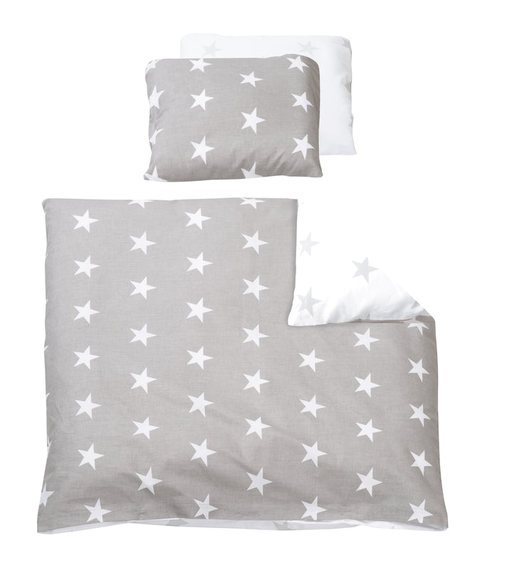 Biancheria per culla "Little Stars", set culla 2 pezzi, biancheria da letto per bambini 80 x 80 cm, 100% cotone