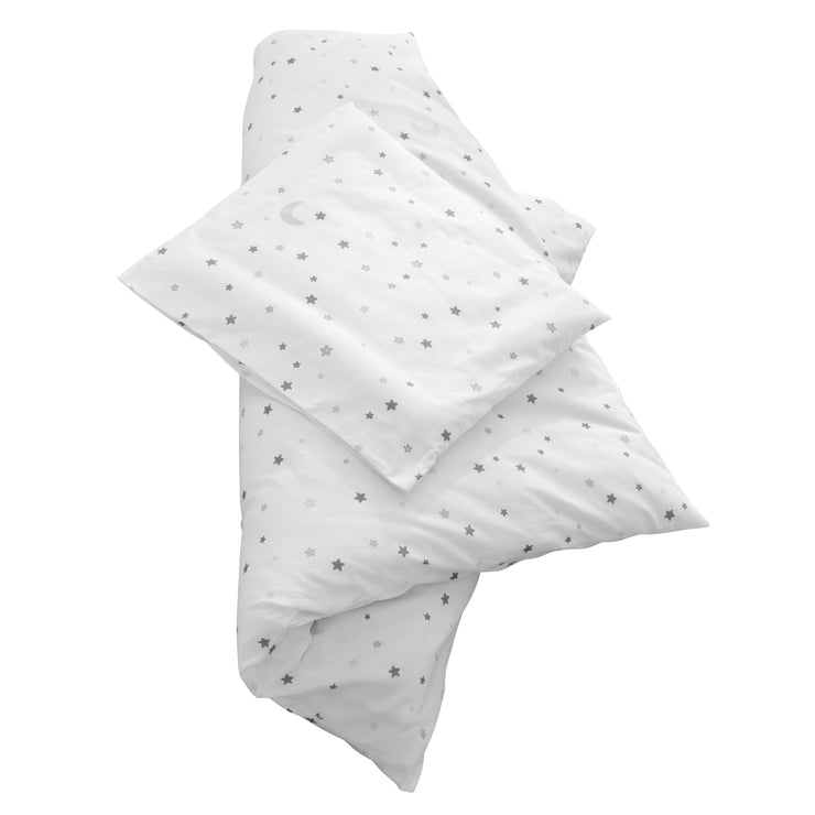 Ropa de cama 'Sternenzauber grau', juego de cuna de 2 piezas, 80 x 80 cm, 100% algodón