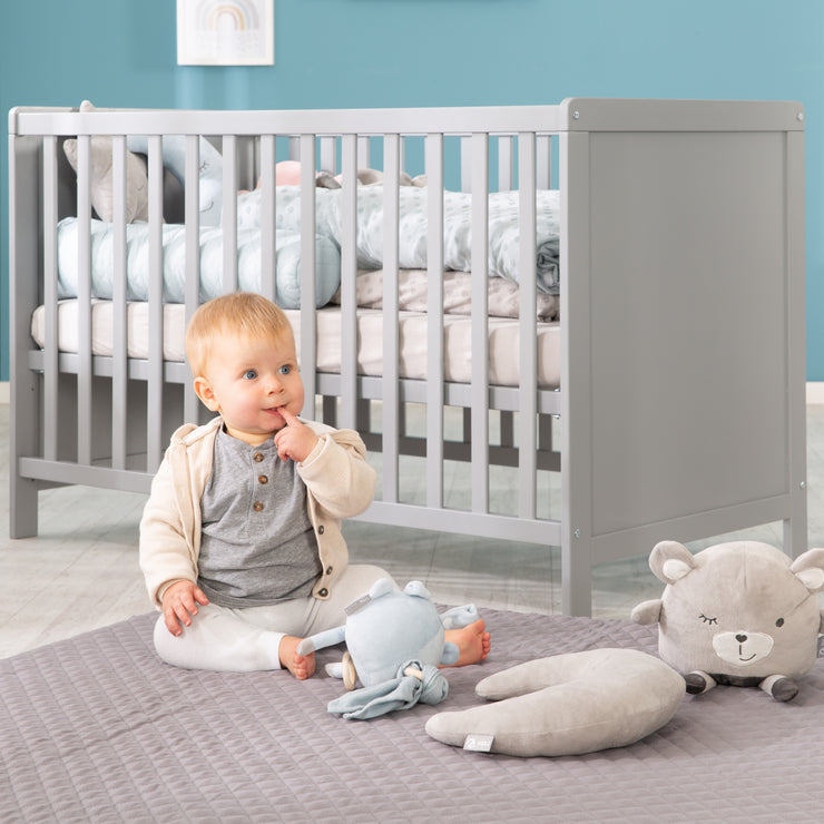 Taie d'oreiller lit bébé en coton bébé 40x60 cm Gris