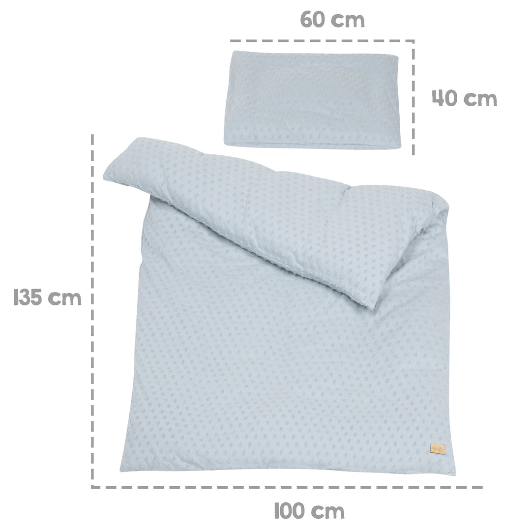 Linge de lit bébé 'Lil Planet' 2 pcs - 100 x 135 cm - Jersey certifié GOTS - Bleu ciel
