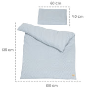 Linen del letto biologico 'Lil Planet', 2-pc., Blu chiaro/cielo, 100 x 135 cm, certificato Jersey Gots
